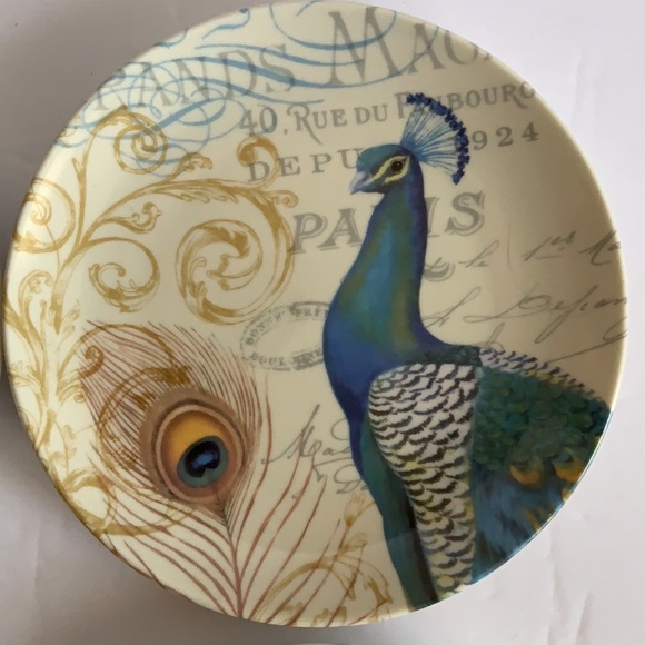 Cracker Barrel PEACOCK PLATES - 6” Porcelain Small Plates - Picture 5 of 6